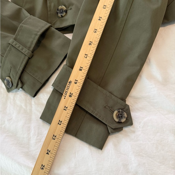 Abercrombie Cropped Double-Breasted Trench Coat - Olive EUC 0015 - Picture 9 of 12